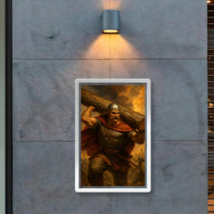 Miklós Toldi carrying a tree trunk into battle poster 2