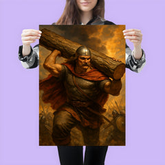Miklós Toldi carrying a tree trunk into battle poster 3