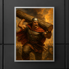 Miklós Toldi carrying a tree trunk into battle poster 5