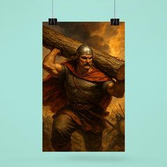 Miklós Toldi carrying a tree trunk into battle poster 6