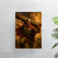 Miklós Toldi carrying a tree trunk into battle poster 7