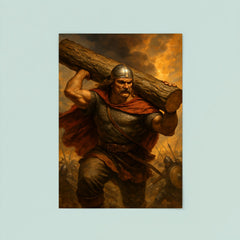 Miklós Toldi carrying a tree trunk into battle poster 8
