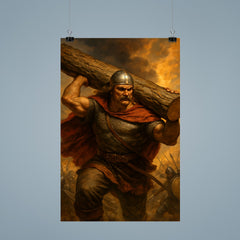 Miklós Toldi carrying a tree trunk into battle poster 9