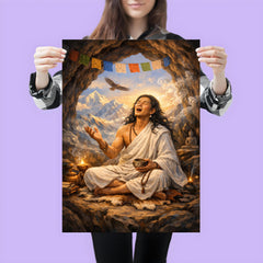 Milarepa in Himalayan cave singing poster 3