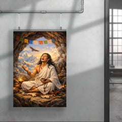 Milarepa in Himalayan cave singing poster 4