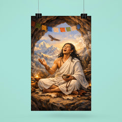 Milarepa in Himalayan cave singing poster 6