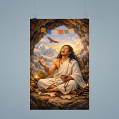 Milarepa in Himalayan cave singing poster 9