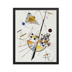 Mild Tension by Wassily Kandinsky framed print on a plain backdrop in size 16"x20".