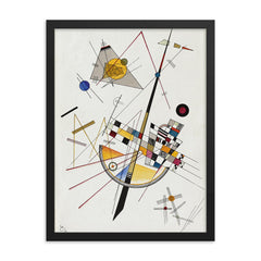 Mild Tension by Wassily Kandinsky framed print on a plain backdrop in size 18"x24".