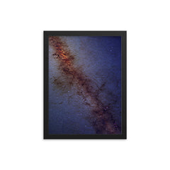 Milky Way panorama  ESO 2017 framed print on a plain backdrop in size 12"x16".