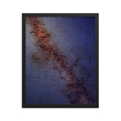 Milky Way panorama  ESO 2017 framed print on a plain backdrop in size 16"x20".