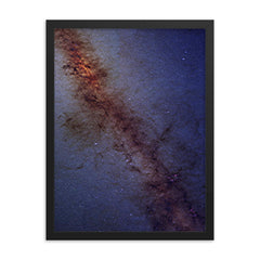 Milky Way panorama  ESO 2017 framed print on a plain backdrop in size 18"x24".