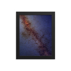 Milky Way panorama  ESO 2017 framed print on a plain backdrop in size 8"x10".