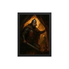 Miloš Obilić entering enemy tent framed print on a plain backdrop in size 12"x16".