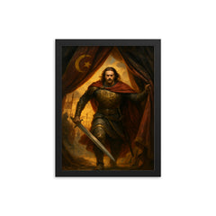 Miloš Obilić entering Ottoman tent at Kosovo framed print on a plain backdrop in size 12"x16".