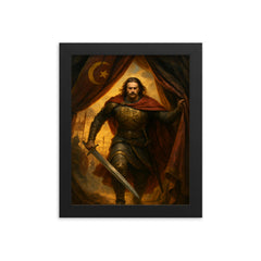 Miloš Obilić entering Ottoman tent at Kosovo framed print on a plain backdrop in size 8"x10".