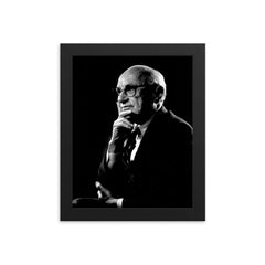 Milton Friedman framed print on a plain backdrop in size 8"x10".