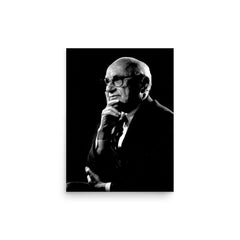 Milton Friedman poster on a plain backdrop in size 12"x16".