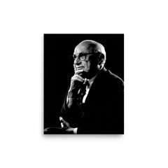Milton Friedman poster on a plain backdrop in size 8"x10".