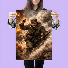 Milunka Savic grenade charge through smoke poster 3