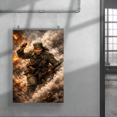 Milunka Savic grenade charge through smoke poster 4