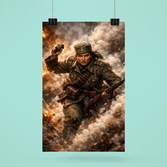Milunka Savic grenade charge through smoke poster 6