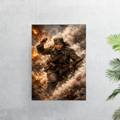 Milunka Savic grenade charge through smoke poster 7