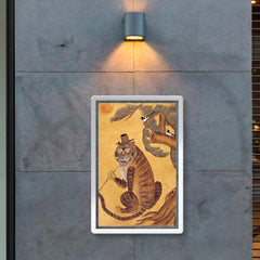 Minhwa Tiger Smoking a Pipe, with Magpies - Korean Folk Art poster 2