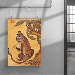 Minhwa Tiger Smoking a Pipe, with Magpies - Korean Folk Art poster 4