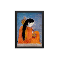 Mirabai framed print on a plain backdrop in size 12"x16".