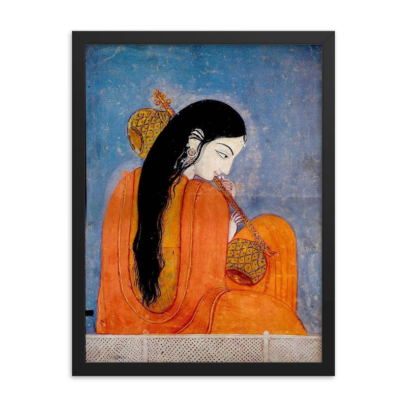 Mirabai framed print on a plain backdrop in size 18