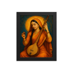 Mirabai framed print on a plain backdrop in size 8"x10".