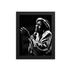 Miriam Makeba framed print on a plain backdrop in size 8"x10".