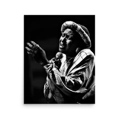 Miriam Makeba poster on a plain backdrop in size 16"x20".