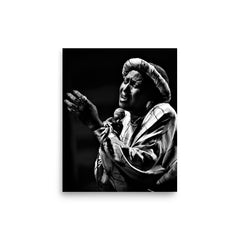 Miriam Makeba poster on a plain backdrop in size 8"x10".