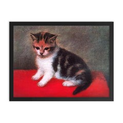 Miss Anne White's Kitten by George Stubbs, 1790 framed print on a plain backdrop in size 18"x24".