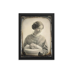 Miss Hodges of Salem, Massachusetts, Circa 1850 framed print on a plain backdrop in size 12"x16".