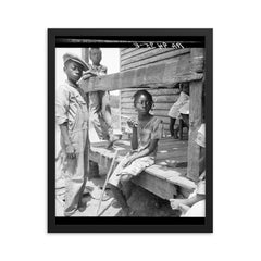 Mississippi Delta children by Dorothea Lange framed print on a plain backdrop in size 16"x20".
