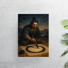 Miyamoto Musashi painting ensō before dawn duel poster 7