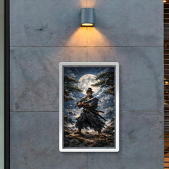Miyamoto Musashi under moonlit ganryu duel pines poster 2
