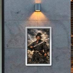 Miyamoto Musashi under storm clouds poster 2