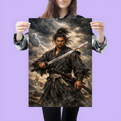 Miyamoto Musashi under storm clouds poster 3