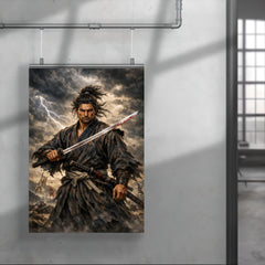 Miyamoto Musashi under storm clouds poster 4