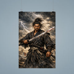 Miyamoto Musashi under storm clouds poster 9