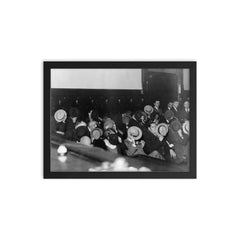 Mobsters Hiding Their Faces at Al Capone's Trial, 1931 framed print on a plain backdrop in size 12"x16".