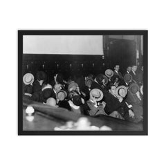 Mobsters Hiding Their Faces at Al Capone's Trial, 1931 framed print on a plain backdrop in size 16"x20".