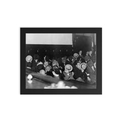 Mobsters Hiding Their Faces at Al Capone's Trial, 1931 framed print on a plain backdrop in size 8"x10".