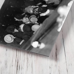 Mobsters Hiding Their Faces at Al Capone's Trial, 1931 metal print mockup