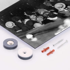 Mobsters Hiding Their Faces at Al Capone's Trial, 1931 metal print mockup