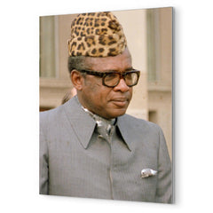 Mobutu Sese Seko metal print mockup
